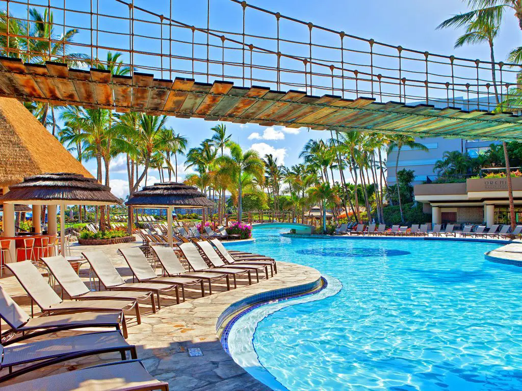 Hilton Waikoloa Village Resort Pool with bridge